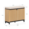 SoBuy FSR201-N Schoenenbank met Klapdeksel & Gevoerde Zitting, Smal voor Hal – Zwart/Naturel, 60x24x50cm