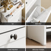 SoBuy FSR207-W Schoenenkast Wit – Compact Scandinavisch Design, Lade & 2 Kleppen, Eenvoudige Montage, Duurzaam MDF, Multifunctionele Opbergkast – 80x19x107 cm