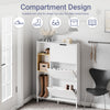 SoBuy FSR209-WN Smalle Schoenenkast voor Hal – Witte Schoenenkast met 3 Kleppen – Ruimte voor 9 Paar – Ideaal voor Kleine Ruimtes – MDF & Bamboe, 90×19×129,5 cm