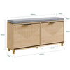 SoBuy FSR211-NSchoenenbank voor de ingang – schoenenkast met opbergruimte voor grote schoenen, opbergbank voor de ingang – kleine woningen, hal, hout 100 x 24 x 50 cm