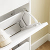 SoBuy FSR215-W Schoenenkast smal 18 cm, schoenenrek maat EU 47, schoenenkast voor ingangen, gangen en kleine woningen, perfect voor studio's en moderne huizen, 76 x 18 x 113 cm