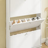 SoBuy FSR215-W Schoenenkast smal 18 cm, schoenenrek maat EU 47, schoenenkast voor ingangen, gangen en kleine woningen, perfect voor studio's en moderne huizen, 76 x 18 x 113 cm