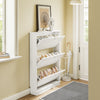 SoBuy FSR215-W Schoenenkast smal 18 cm, schoenenrek maat EU 47, schoenenkast voor ingangen, gangen en kleine woningen, perfect voor studio's en moderne huizen, 76 x 18 x 113 cm