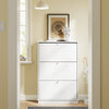 SoBuy FSR215-W Schoenenkast smal 18 cm, schoenenrek maat EU 47, schoenenkast voor ingangen, gangen en kleine woningen, perfect voor studio's en moderne huizen, 76 x 18 x 113 cm