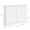 SoBuy FSR216-W Schoenenkast smal 18 cm, schoenenrek maat EU 47, schoenenkast voor ingangen, gangen en kleine woningen, perfect voor studio's en moderne huizen, 105 × 18 × 78 cm