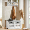 SoBuy FSR23-K-W Moderne Schoenenbank Schoenkist met zitkussen 2 manden Wit ca.