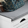 SoBuy FSR62-II-W Schoenenkast met Zitbank & Kussen – Opbergbank voor Entree – Tot 8 Paar – 97×30×47 cm, Wit/Grijs