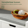 SoBuy FSR63-II-W – Schoenenkast met Zacht Kussen – Opberg Bankje met Deuren, Hoge Draagkracht 150 kg – Wit, 91×30×50 cm