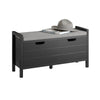 SoBuy FSR63-II-SCH Schoenenbank met Opbergruimte โ Modern Schoenenkastje met Gesloten Deuren, Comfortabel Kussen en Hoge Draagkracht (150 kg) โ Zwart โ 91x30x50 cm