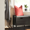 SoBuy FSR63-II-SCH Schoenenbank met Opbergruimte โ Modern Schoenenkastje met Gesloten Deuren, Comfortabel Kussen en Hoge Draagkracht (150 kg) โ Zwart โ 91x30x50 cm