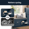 SoBuy FSR64-B Schoenenkast Schoenenopberger Schoenbank Hal - 2 Kleppen met Verwijderbaar Kussen, Opbergvak Plank voor Smalle Hal, Gelakt Hout, L104xD24xH51cm, Blauw