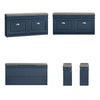 SoBuy FSR64-B Schoenenbank met 2 Kleppen en Kussen – Multifunctionele Halbank met Opbergruimte, FSC®-hout, Blauw, 104×24×51 cm