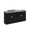 SoBuy FSR64-SCH Schoenenbank 2 Kleppen, 8 Paar, 150kg, FSC®, Afneembaar Kussen, MDF E1+Metaal, 15min Montage – Zwart, 104x24x51cm