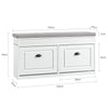 Pre-order SoBuy FSR64-WG Schoenenkast, schoenenbank, schoenen, entree, 2 kleppen met afneembaar kussen, opbergdoos, rek voor smalle entree, 104 x 24 x 51 cm, antiek houteffect, wit