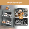 SoBuy FSR78-HG Schoenenkast met 2 Omluisterde Deuren, Schoenenopbergmeubel voor Hal en Entree, 8 Paar Schoenen, 54x24x83 cm, Grijs