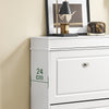 SoBuy FSR78-L-W Schoenenkast met 2 Kleppen, Schoenenrek voor Hal, Schoenenmeubel voor 12 Paar Schoenen, Schoenenopberger voor Gang of Entree, 75x24x96cm, Wit