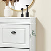 SoBuy FSR78-WG Schoenenkast met 2 kleppen, schoenenkast, entree, schoenenkast, schoenenrek, 8 paar, voor hal, entree, 54 x 24 x 82 cm, verouderd houteffect, wit