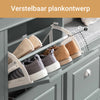 SoBuy FSR79-HG Smalle Schoenenkast met 4 Kleppen – 16 Paar Schoenen, 24 cm Diep, Grijs, 105×24×83 cm