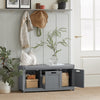 SoBuy FSR80-SG Schoenenkast met Zitbank – 2 Deuren, 1 Opbergvak & Gewatteerd Kussen – Lichtgrijs – Perfect voor Hal, Slaapkamer & Woonkamer – 90×35×45 cm, Max. 120 kg