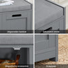 SoBuy FSR80-SG Schoenenkast met Zitbank – 2 Deuren, 1 Opbergvak & Gewatteerd Kussen – Lichtgrijs – Perfect voor Hal, Slaapkamer & Woonkamer – 90×35×45 cm, Max. 120 kg