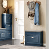 SoBuy FSR82-K-B Smalle Schoenenkast met Zitvlak – Inkomhal Bankje met Opbergruimte van Hout, Schoenenrek Ingang, Verstelbaar, 60x24x52 cm, Blauw