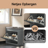 SoBuy FSR82-K-HG Schoenenkast Bank voor de Hal – Schoenenbank met Klapdeur en Kussen – Schoenen Opbergbank voor Gang of Woonkamer – 60x24x51 cm, Draagvermogen 150 kg, Grijs