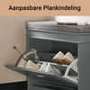 SoBuy FSR82-K-HG Schoenenkast Bank voor de Hal – Schoenenbank met Klapdeur en Kussen – Schoenen Opbergbank voor Gang of Woonkamer – 60x24x51 cm, Draagvermogen 150 kg, Grijs