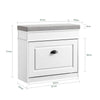 SoBuy FSR82-K-WG Schoenenkast entreebank – schoenenbank met toiletzitting en schoenenopbergkussen voor hal, woonkamer 61 x 24 x 51 cm, capaciteit 113 kg, wit antiek houteffect