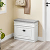 SoBuy FSR82-K-WG Schoenenkast entreebank – schoenenbank met toiletzitting en schoenenopbergkussen voor hal, woonkamer 61 x 24 x 51 cm, capaciteit 113 kg, wit antiek houteffect