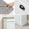 SoBuy FSR82-K-WG Schoenenkast entreebank – schoenenbank met toiletzitting en schoenenopbergkussen voor hal, woonkamer 61 x 24 x 51 cm, capaciteit 113 kg, wit antiek houteffect