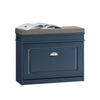 SoBuy FSR82-L-B Schoenenbank voor de Hal - Schoenenbank met Klapdeksel en Kussen - Opbergbank voor Schoenen voor Gang of Woonkamer - 75x24x51 cm, Draagvermogen 150 kg, Blauw