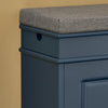 SoBuy FSR82-L-B Schoenenbank voor de Hal - Schoenenbank met Klapdeksel en Kussen - Opbergbank voor Schoenen voor Gang of Woonkamer - 75x24x51 cm, Draagvermogen 150 kg, Blauw