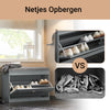 SoBuy FSR82-L-HG Schoenenkast voor de Hal – Schoenenbank met Klepopslag en Kussen – Opbergbank voor Schoenen, Geschikt voor Gang of Woonkamer – 75x24x51 cm, Draagvermogen 150kg, Grijs