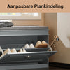 SoBuy FSR82-L-HG Schoenenkast voor de Hal – Schoenenbank met Klepopslag en Kussen – Opbergbank voor Schoenen, Geschikt voor Gang of Woonkamer – 75x24x51 cm, Draagvermogen 150kg, Grijs