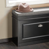 SoBuy FSR82-L-SCH Schoenenbank, Schoenenkast met Gevoerd Kussen en 1 Klep, Schoenenopberger, Opbergbank voor Woonkamer, Hal, Slaapkamer, L75xD24xH51 cm, Zwart