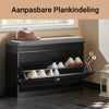 SoBuy FSR82-L-SCH Schoenenbank, Schoenenkast met Gevoerd Kussen en 1 Klep, Schoenenopberger, Opbergbank voor Woonkamer, Hal, Slaapkamer, L75xD24xH51 cm, Zwart
