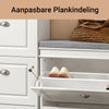 SoBuy FSR82-L-W Schoenenbank Halmeubel – Schoenenkast met Klep en Kussen – Schoenenopberger voor Gang of Woonkamer – 75x24x51 cm, Draagvermogen 150 kg, Wit