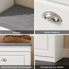 SoBuy FSR82-L-W Schoenenbank Halmeubel – Schoenenkast met Klep en Kussen – Schoenenopberger voor Gang of Woonkamer – 75x24x51 cm, Draagvermogen 150 kg, Wit
