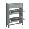 SoBuy FSR89-HG Meubel voor Schoenen met Valdeuren en Lade – Stijlvolle Schoenenkast voor Efficiënt Opbergen, Grijs, 80x25x108 cm, Grote Capaciteit, Compact Design