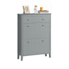 SoBuy FSR89-HG Meubel voor Schoenen met Valdeuren en Lade – Stijlvolle Schoenenkast voor Efficiënt Opbergen, Grijs, 80x25x108 cm, Grote Capaciteit, Compact Design