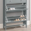 SoBuy FSR89-HG Smalle Schoenenkast met Lade – 25 cm Diep, 2 Kleppen, Grijs