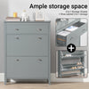 SoBuy FSR89-HG Smalle Schoenenkast met Lade – 25 cm Diep, 2 Kleppen, Grijs