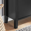 SoBuy FSR89-SCH Schoenenkast 2 kleppen Entreekast Schoenenopbergdoos met grote lade Zwart- 80x25x108 cm
