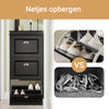 SoBuy FSR94-SCH Schoenenkast 3 Kleppen, 12 Paar, 50kg, FSC MDF E1, Ventilatie, Combineerbaar – Zwart, 53x24x117cm