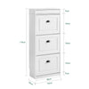 Pre-order SoBuy FSR94-WG Schoenenkast met 3 kleppen, schoenenkast voor entree, schoenenkast, schoenenrek, 12 paar, voor hal, entree, 53 x 24 x 118 cm, verouderd houteffect, wit