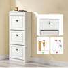 Pre-order SoBuy FSR94-WG Schoenenkast met 3 kleppen, schoenenkast voor entree, schoenenkast, schoenenrek, 12 paar, voor hal, entree, 53 x 24 x 118 cm, verouderd houteffect, wit