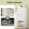 SoBuy FSR94-W Schoenenkast met 3 Kleppen, Schoenenrek Hal, Schoenenmeubel, Opslag tot 12 Paar, voor Gang, Entree, 53x24x117 cm, Wit