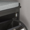 SoBuy FSR98-SCH Schoenenbank Schoenenrek met Gewatteerde Kussenzitting en Drop Leaf Schoenopslagbank
