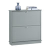 SoBuy FSR99-HG Schoenenkast, schoenenkast met 2 kleppen, halmeubel, opbergdoos voor schoenen, grijs, 76 x 18 x 79 cm