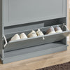 SoBuy FSR99-HG Schoenenkast, schoenenkast met 2 kleppen, halmeubel, opbergdoos voor schoenen, grijs, 76 x 18 x 79 cm